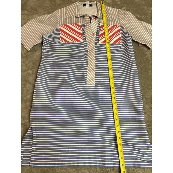 Vintage Algo Switzerland Sleeveless Striped Shirt Dress Sz S - Picture 9 of 13